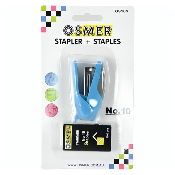 Osmer No.10 Stapler with Staples Assorted Pack of 24 | Mega Office Supplies