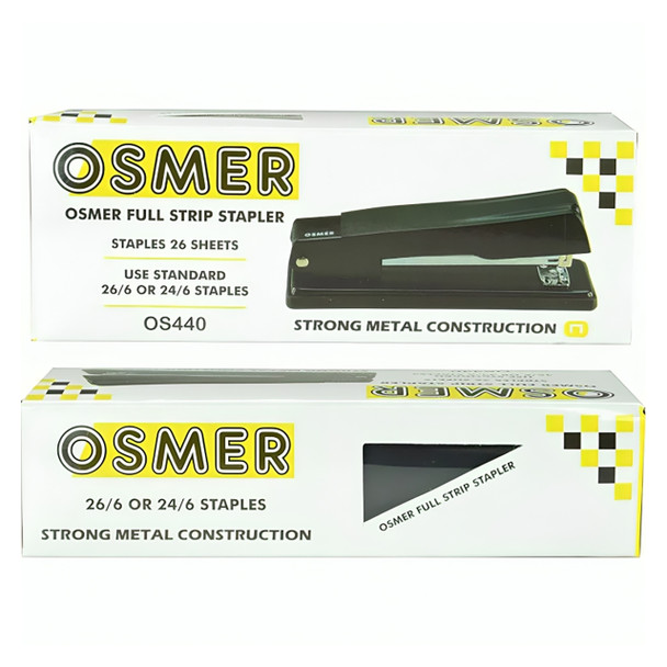 Osmer Metal Full Strip Stapler Black Frosted | Mega Office Supplies Osmer Metal Full Strip Stapler Black Frosted | Mega Office Supplies