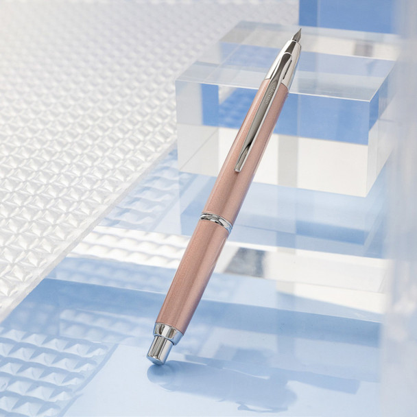 Pilot Capless Decimo Fountain Pen Medium Nib Champagne Pink Barrel