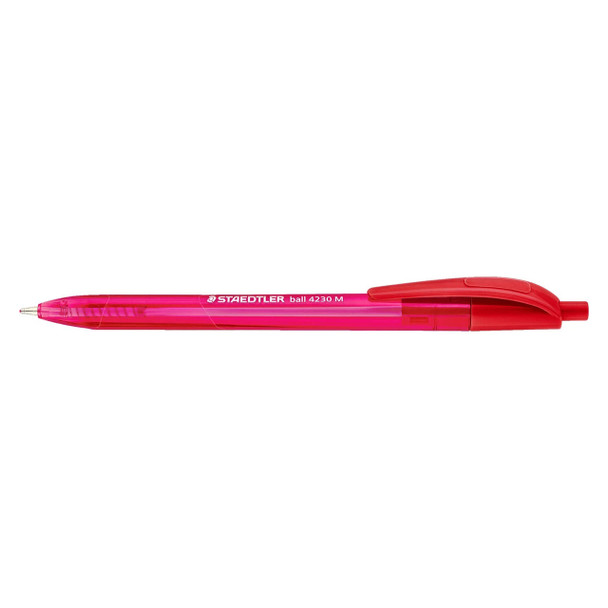 Staedtler Retractable Triangular Ballpoint Pen Medium Red 4230 M Pack of 10 | Mega Office Supplies