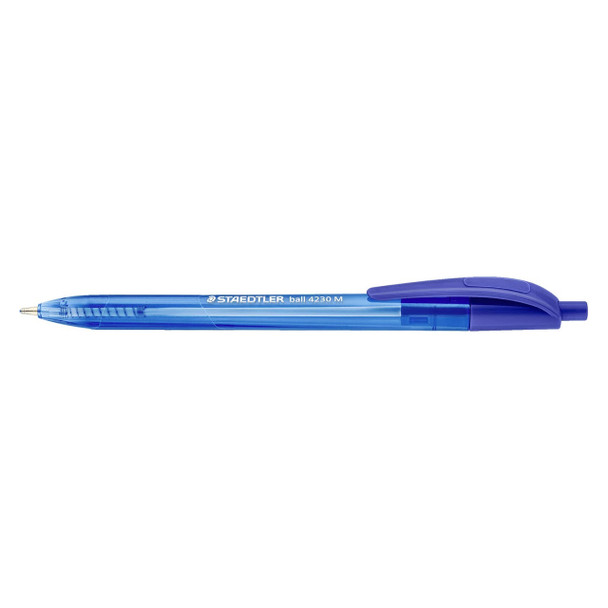 Staedtler Retractable Triangular Ballpoint Pen Medium Blue 4230 M Pack of 10 | Mega Office Supplies