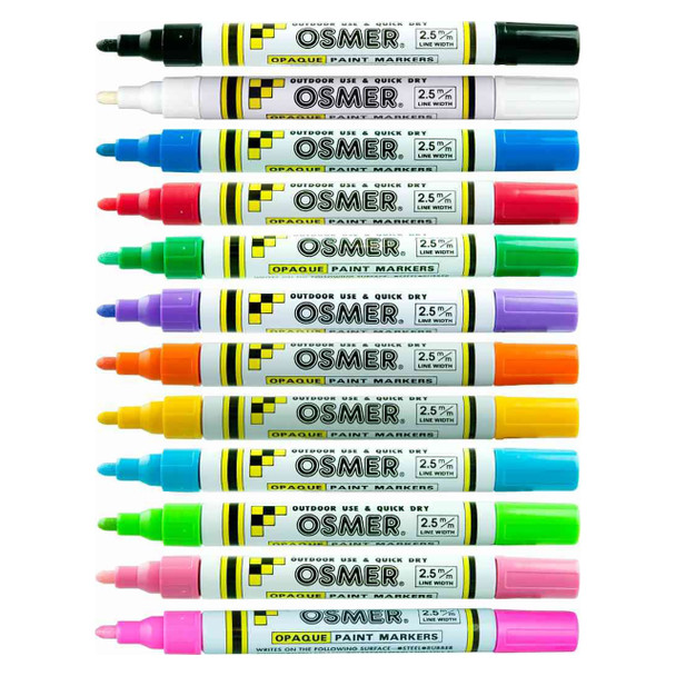 Osmer Assorted Opaque Paint Marker Broad Tip Box of 12