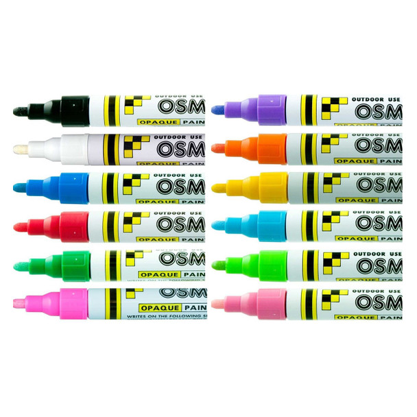 Osmer Opaque Paint Marker Assorted Broad Tip Box of 12
