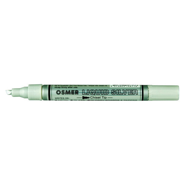 Osmer Liquid Silver Opaque Paint Marker Chisel Tip Box of 12 | Mega Office Supplies