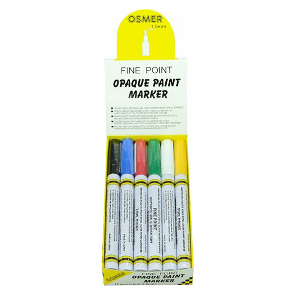Osmer Assorted Opaque Paint Marker Fine Tip Box of 12