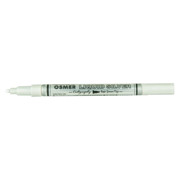 Osmer Opaque Paint Marker Silver Calligraphy Flat Tip Liquid Box of 12