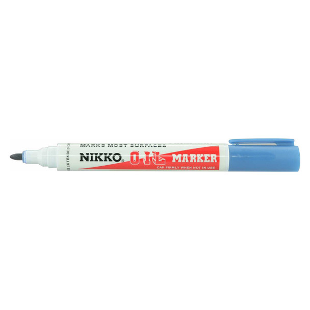 Nikko Light Blue Permanent Oil Marker Bullet Tip Box of 12 | Mega Office Supplies