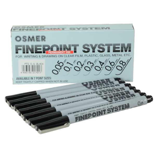 Osmer Finepoint System Pen 0.6mm Black Box of 12