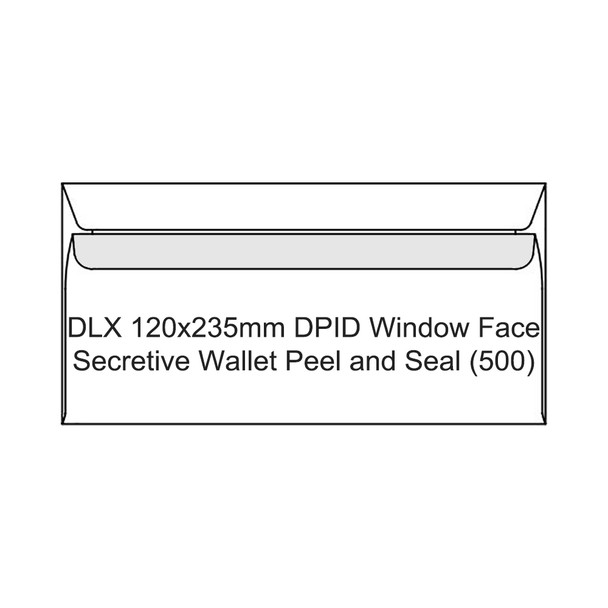 Candida DLX 120x235mm DPID Window Face Secretive Wallet Peel and Seal Box of 500 | Mega Office Supplies