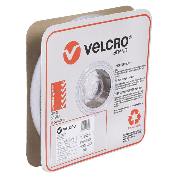 Osmer Velcro Brand Loop Only Strip 25mm x 25m White