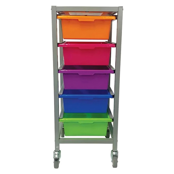 Elizabeth Richards Non Adjustable - Magenta/Lime - Single Tote Tray Trolley Frame | Mega Office Supplies