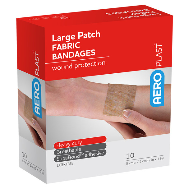 AeroPlast Premium Fabric Large Patch 7.5 x 5cm Box/10 (Pack of 6) | Mega Office Supplies