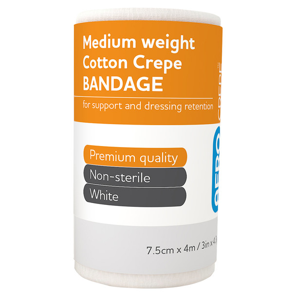 AeroCrepe Medium Cotton Crepe Bandage 7.5cm x 4m Wrap/12 | Mega Office Supplies