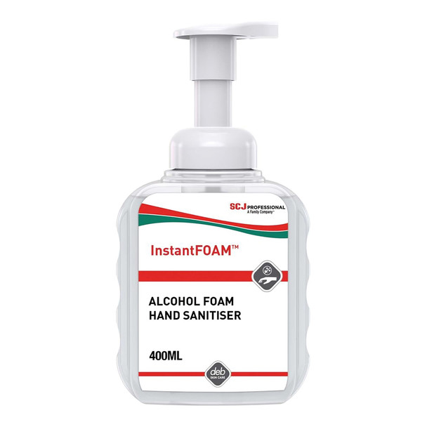 Deb InstantFoam Alcohol-Based Foam Hand Sanitiser Pump 400ml x 6 | Mega Office Supplies