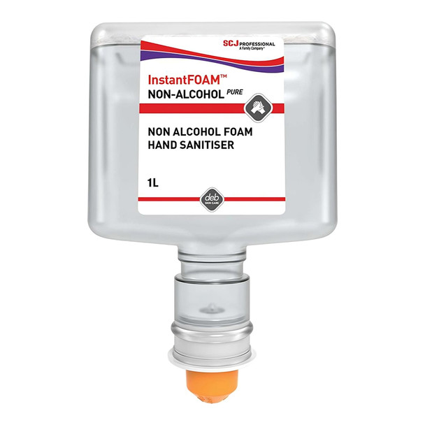 Deb InstantFoam Non-Alcohol Pure Foam Hand Sanitiser Touch-Free 1L x 3 | Mega Office Supplies