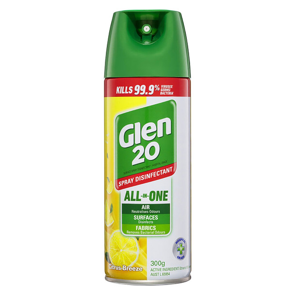 Glen 20 All-In-One Disinfectant Spray Citrus Breeze 300g x 9 | Mega Office Supplies