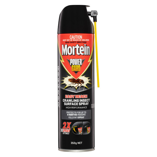 Mortein Powergard Easy Reach Crawling Insect Surface Spray 350g x 9 | Mega Office Supplies