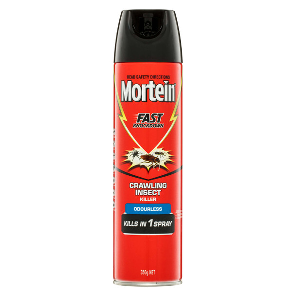 Mortein Fast Knockdown Crawling Insect Killer Odourless Spray 350g x 8