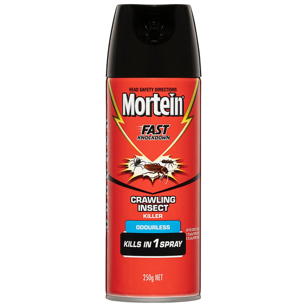 Mortein Fast Knockdown Crawling Insect Killer Odourless Spray 250g x 9