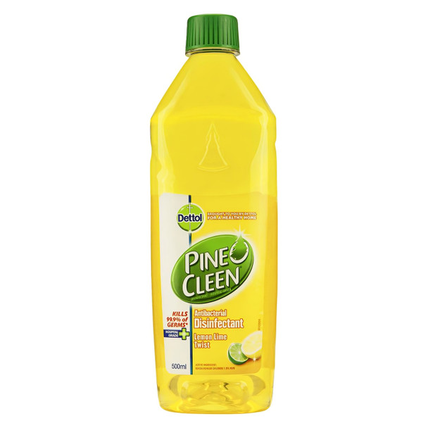 Pine O Cleen Antibacterial Liquid Disinfectant Lemon Lime 500ml x 8 | Mega Office Supplies
