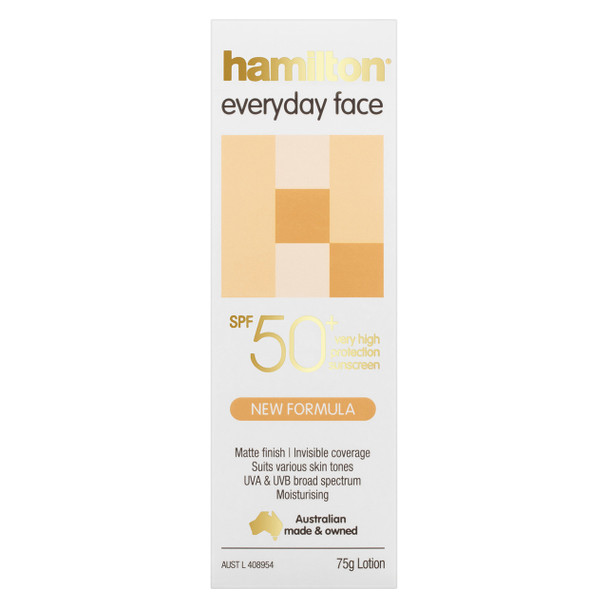 Hamilton Everyday Face SPF50+ Sunscreen Cream 75g Pack of 6