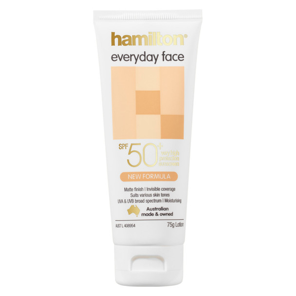 Everyday Face SPF50+ Sunscreen Cream 75g Pack of 6 Hamilton