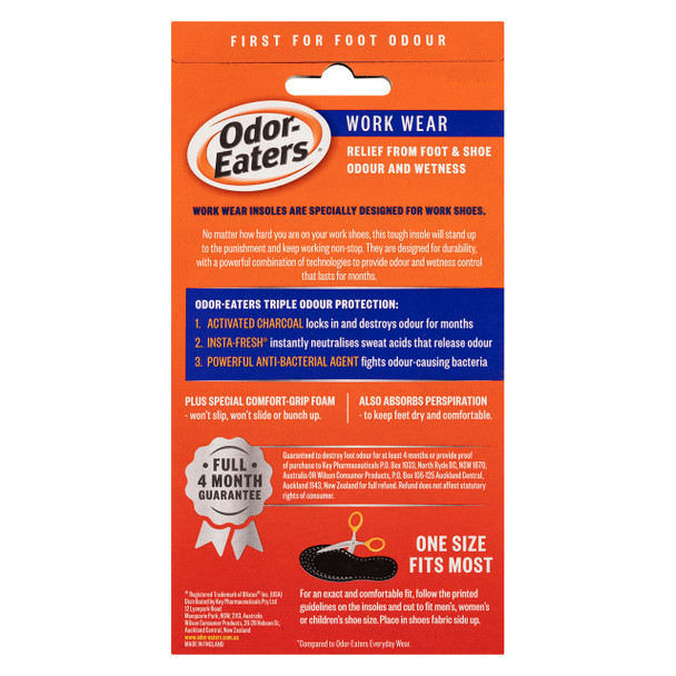 Odor-Eaters Work Wear 1 Pair Insoles Pack of 6