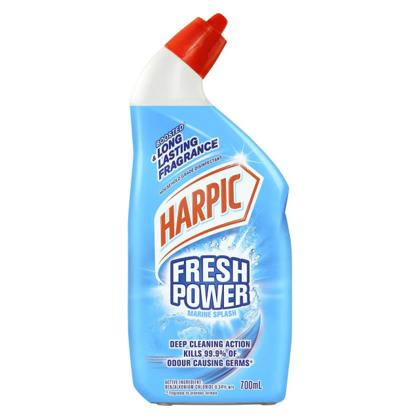Harpic Fresh Power Marine Splash Toilet Cleaner 700ml Pack of 8