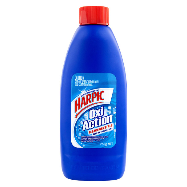 Harpic Oxi Action Bleach Crystals Toilet Cleaner 750g Pack of 6