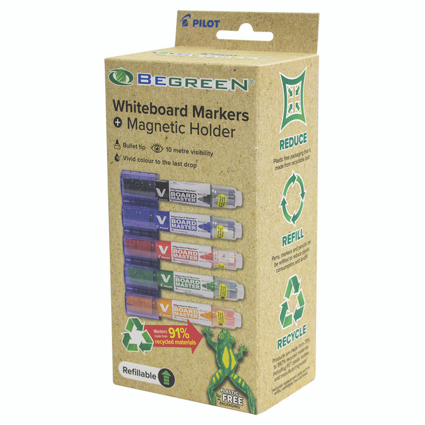 Pilot BegreeN V Board Master Whiteboard Marker Bullet Medium Assorted Pack of 5 with Holder Kit