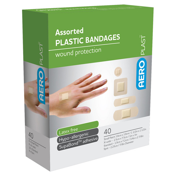 AeroPlast Plastic Assorted Dressings Box/40 (Pack of 6) | Mega Office Supplies