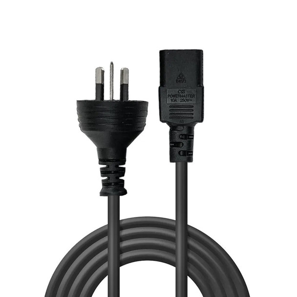 Power Cable 10A 3-Pin Plug to IEC C13 Socket Black Lindy 0.5m