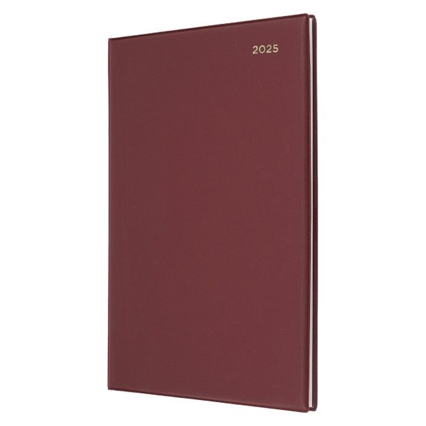 Collins Belmont Diary 2025 347.V78 A4 PVC Week To A View Cherry Red | Mega Office Supplies