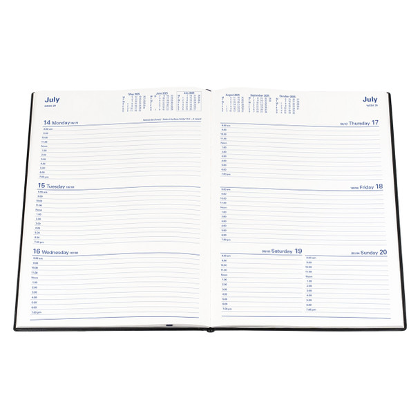 Collins Cherry Red Belmont Diary 2025 347.V78 A4 PVC Week To A View | Mega Office Supplies