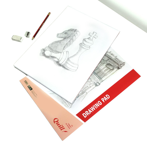Quill A3 Drawing Pad 125gsm 30 Sheets Portrait Pack of 5