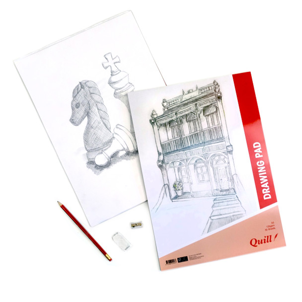 Quill 125gsm A3 30 Sheets Portrait Drawing Pad Pack of 5