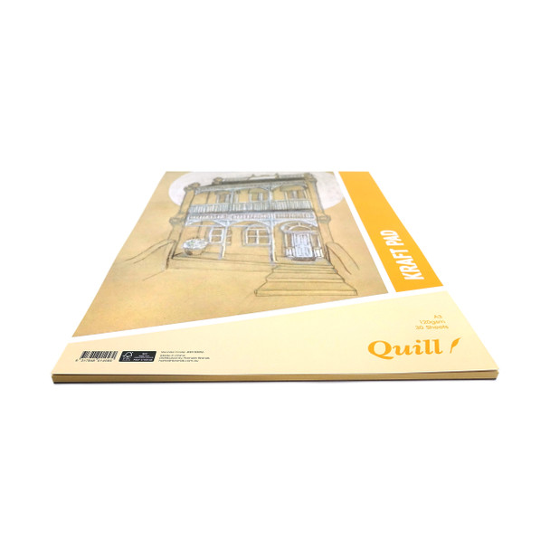 Quill A3 120gsm 30 Sheets Portrait Kraft Pad - Pack of 5 | Mega Office Supplies