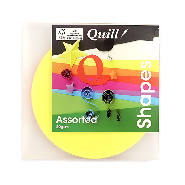 Quill Shapes Circles 120mm Diameter 80gsm Fluoro Assorted Pack of 100