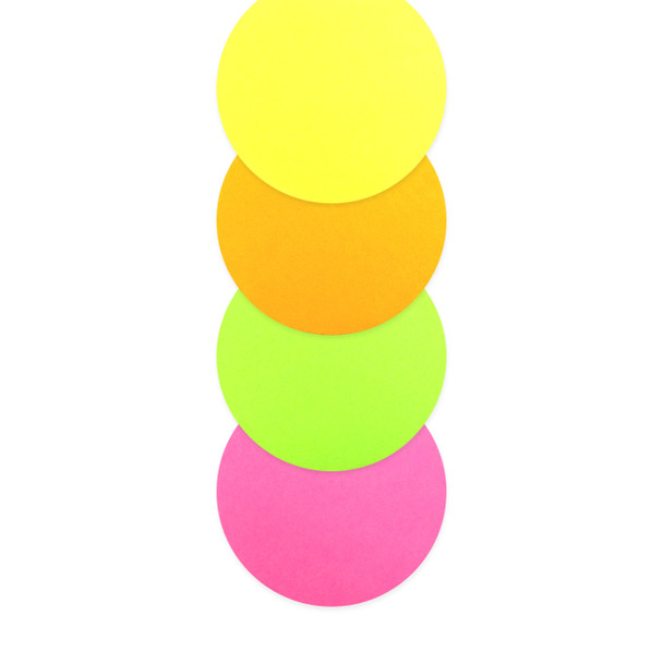 Quill Fluoro Assorted Shapes Circles 120mm Diameter 80gsm Pack of 100