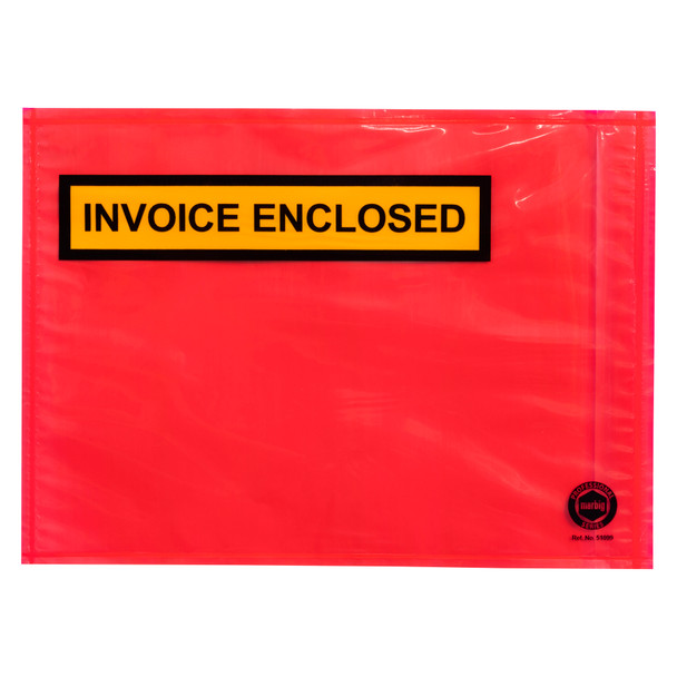 Marbig Professional Packaging Envelope Invoice Enclosed 230 x 165mm Red Box 500 | Mega Office Supplies