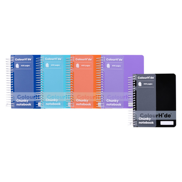 ColourHide Chunky Notebook 400 Page Assorted Pack 5 | Mega Office Supplies