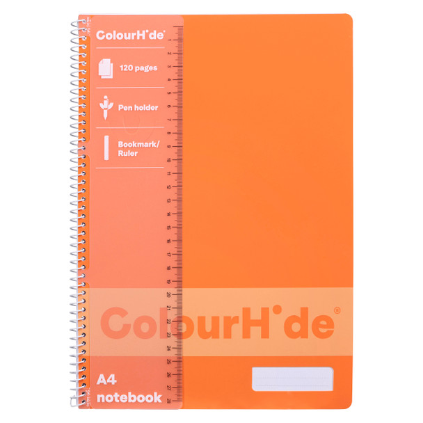 ColourHide Notebook A4 120 Page Tangerine Pack 10 | Mega Office Supplies