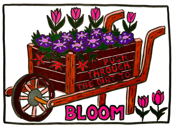 Colouring Book Adult Blooming Garden - Plant Smiles, Grow Giggles, Colour in Love