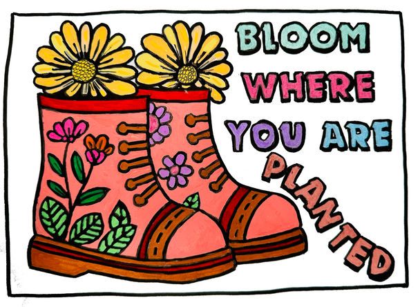 Colouring Book Blooming Garden Adult - Plant Smiles, Grow Giggles, Colour in Love