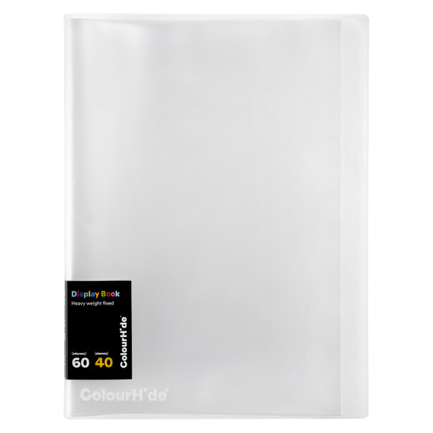 ColourHide Fixed Display Book 40 Sheets Clear | Mega Office Supplies