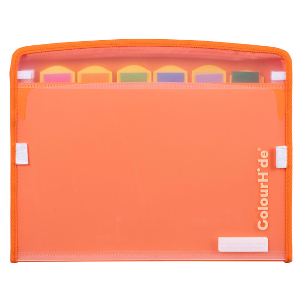 ColourHide A4 Expanding File Tangerine Zip It | Mega Office Supplies