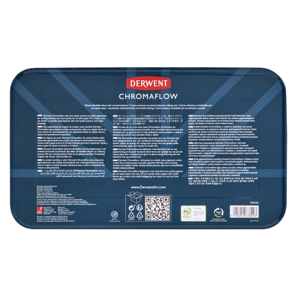 Derwent Assorted Tin 100 Chromaflow Pencils | Mega Office Supplies
