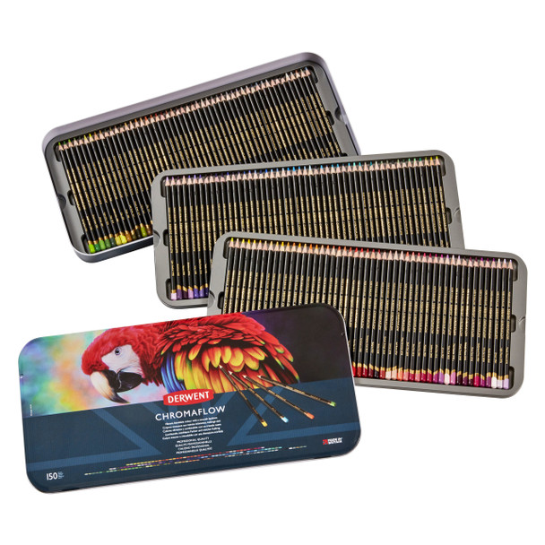Derwent Chromaflow Pencils Assorted Tin 150 | Mega Office Supplies