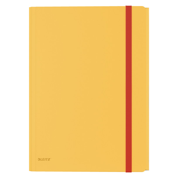 Leitz Cosy 3 Flap Folder with Pocket A4 Yellow Pack of 10 | Mega Office Supplies