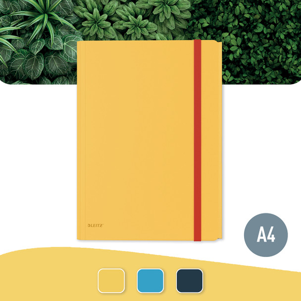 3 Flap Folder with Pocket A4 Pack of 10 Leitz Yellow Cosy